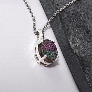 Beautiful Rainbow Drusy Quartz pendent